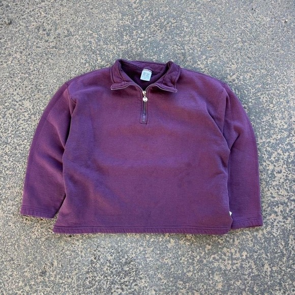 Russell Athletic Sweaters - Vintage Cropped Purple Made in USA Russell Quarter Zip Size Large